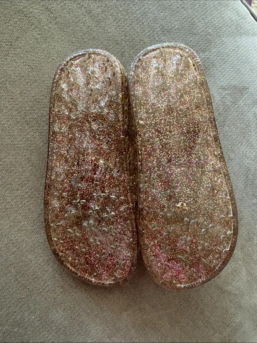 Old Navy Glitter Jelly Mary Jane Shoes - Pink Glitter
